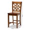 Baxton Studio Nicolette Modern and Contemporary Transitional Walnut Brown Finished Wood 2-Piece Counter Stool Set 176-11424-Zoro - alternate 5